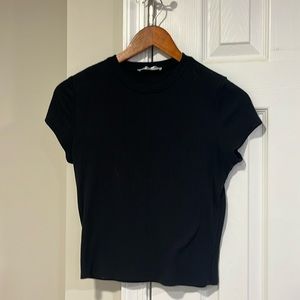 Magnolia Boutique Ribbed High Neck Tee, black, small